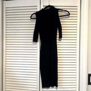 Guess Ribbed Mini dress cutout shoulders XXS